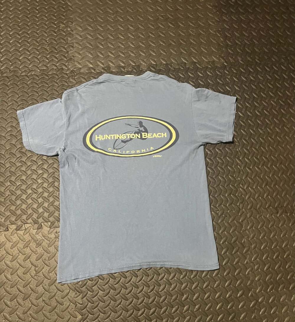 Gildan Huntington Beach California T-Shirt Size M Blue Cotton